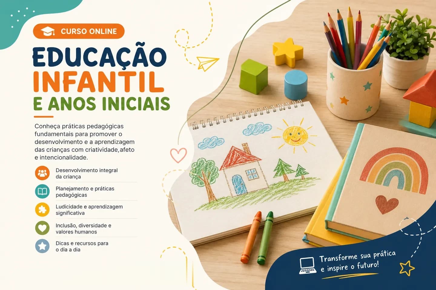 Arte de divulgação do curso on-line de Educação Infantil e Anos Iniciais do Professor Igor Santos
